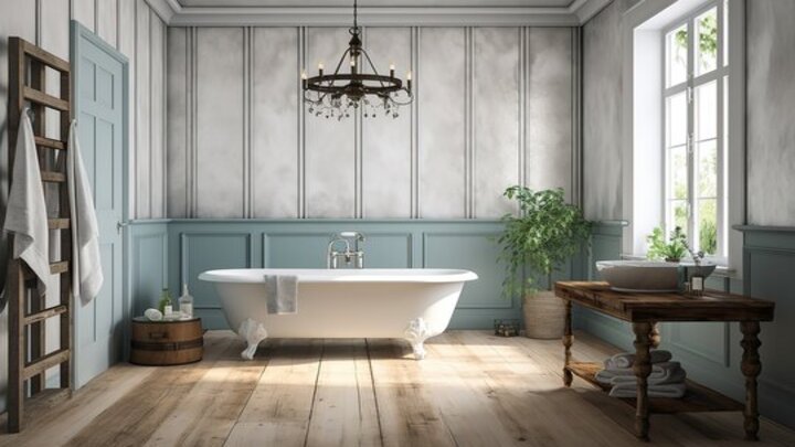 Farmhouse-style bathroom