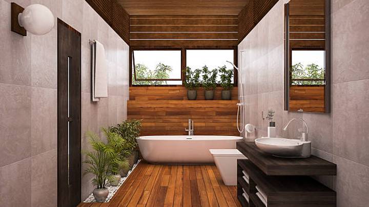 Rustic style bathroom
