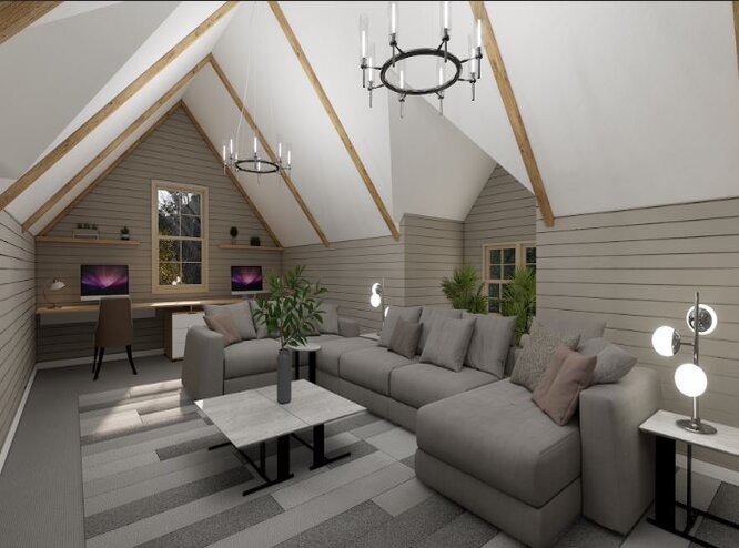 Another View of Attic Living Room