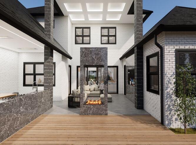 Poolside-Fireplace