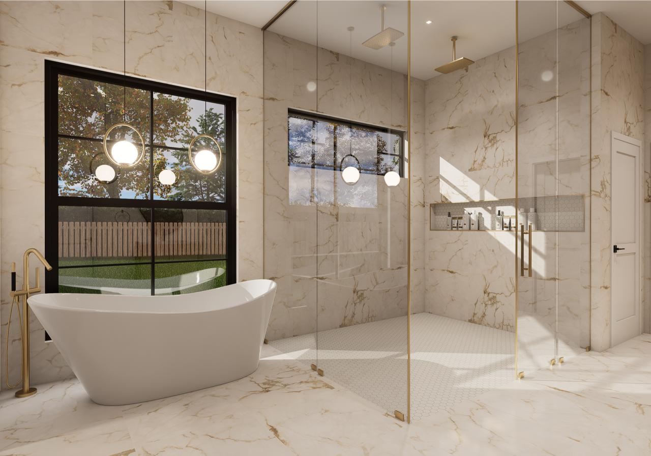 Primary Bath Tub n Shower