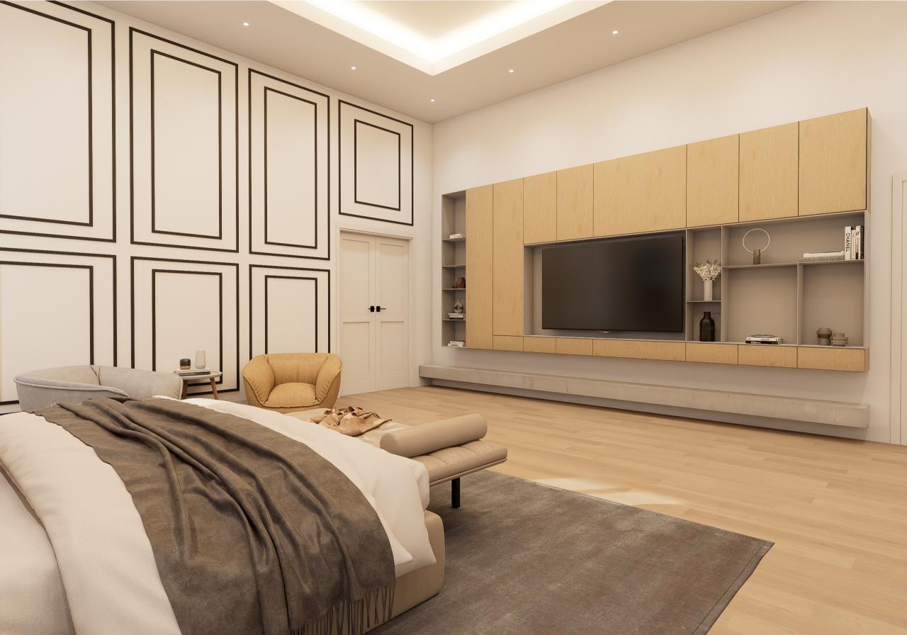 Primary Bedrrom TV Wall